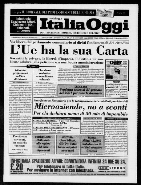 Italia oggi : quotidiano di economia finanza e politica